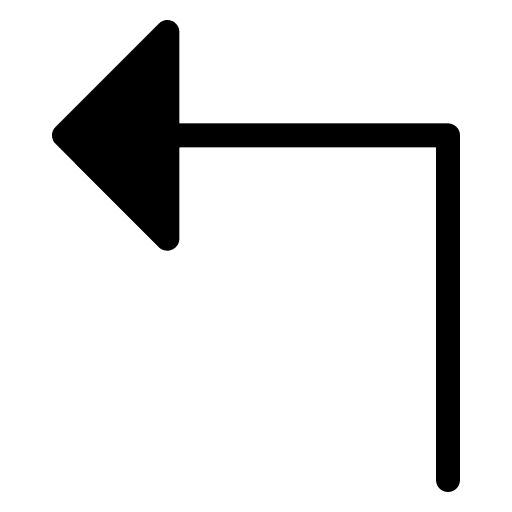 Arrow left turn back go back orientation icon