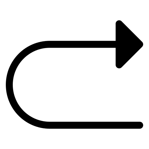 Arrow right arrows u turn direction icon