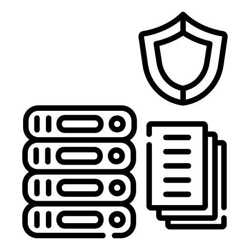 Data computer security insurance icon Data computer security insurance icon