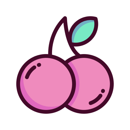 Cherries vegan food and restaurant healthy food icon Cherries vegan food and restaurant healthy food icon