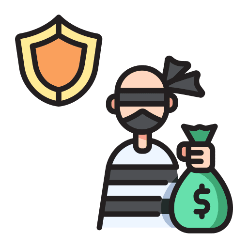 Theft insurance protection service thief icon Theft insurance protection service thief icon