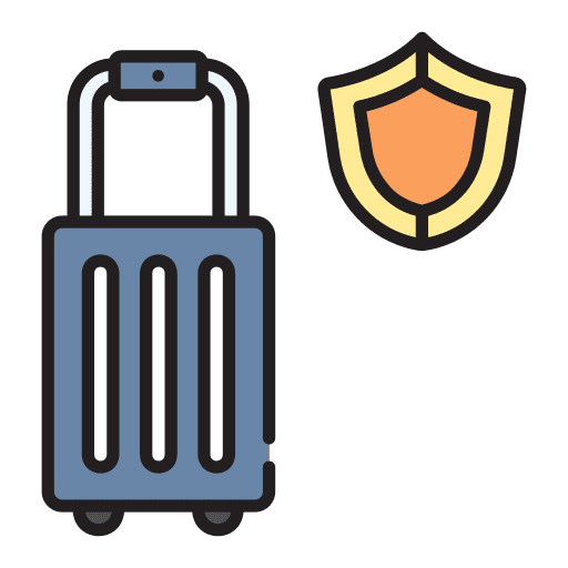Travel insurance safe trip travel icon Travel insurance safe trip travel icon