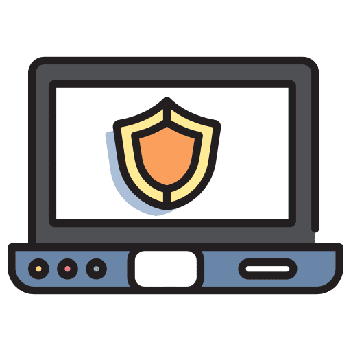 Laptop computer protection security icon Laptop computer protection security icon