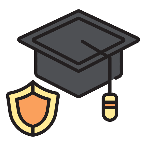 Mortarboard protection college security icon Mortarboard protection college security icon