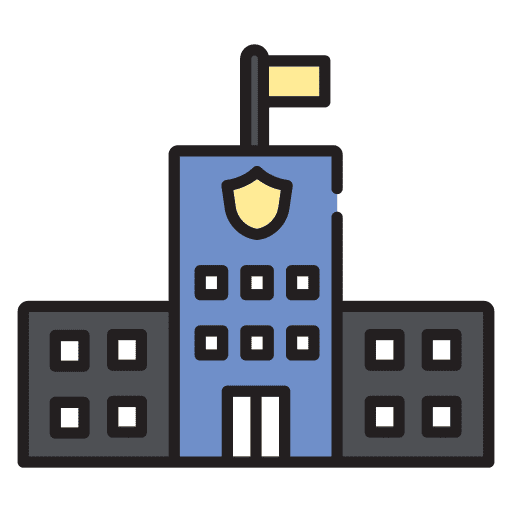 Police station protection police building icon Police station protection police building icon