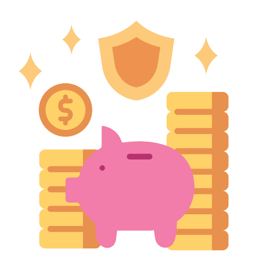 Save money protection business and finance insurance icon
