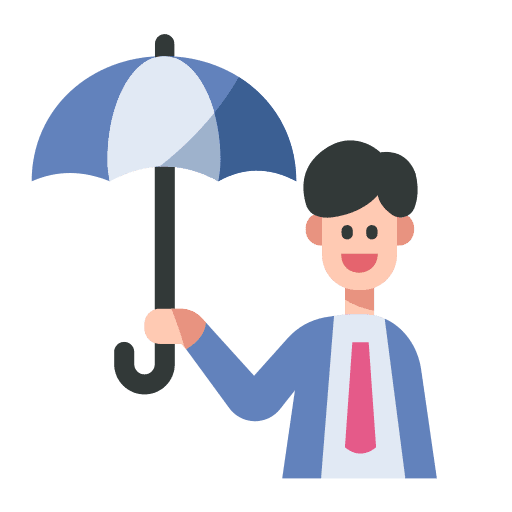 Umbrella insurance service parasol icon