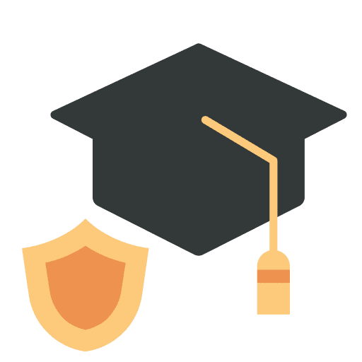 Mortarboard cap protection insurance icon Mortarboard cap protection insurance icon