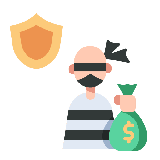Theft insurance service robber theft insurance icon Theft insurance service robber theft insurance icon