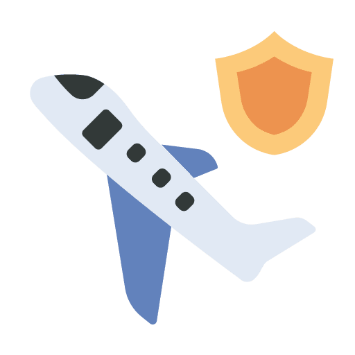 Travel insurance airplan tourism safe icon Travel insurance airplan tourism safe icon