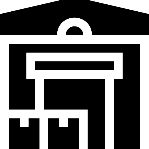 Warehouse shipping and delivery factory transportation icon