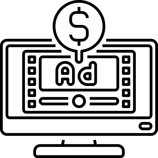 Revenue income advertising electronics icon