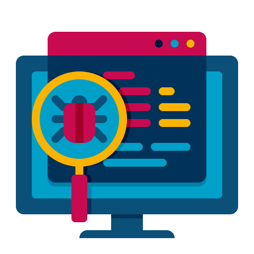 Bug tracking bug hacking icon