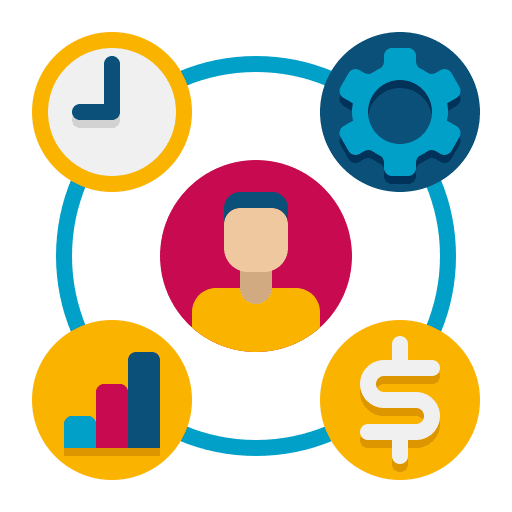 Project management graphic user time management icon