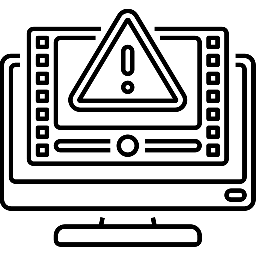 Warning exclamation mark play button computer icon Warning exclamation mark play button computer icon