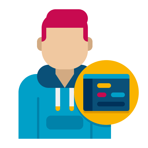 Backend developer avatar web programming icon