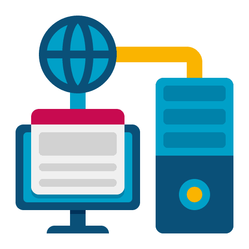 Remote computer networking website icon