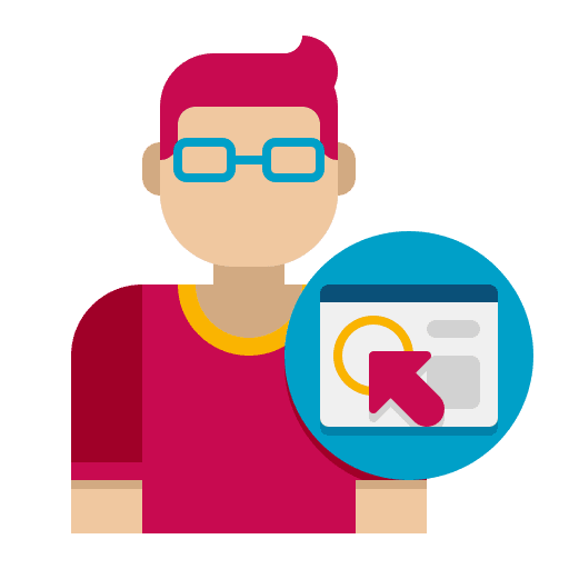 Ux design web development male professions and jobs icon