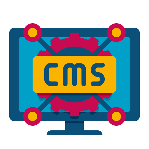 Cms system monitor seo and web computer icon