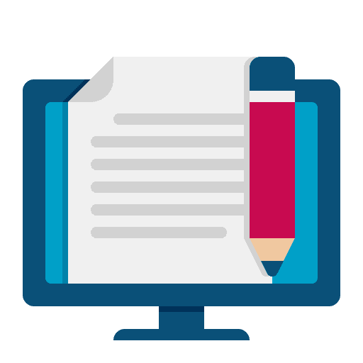 Content writing pencil laptop ui icon
