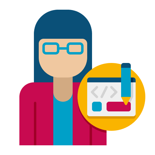 Front end developer female web development icon