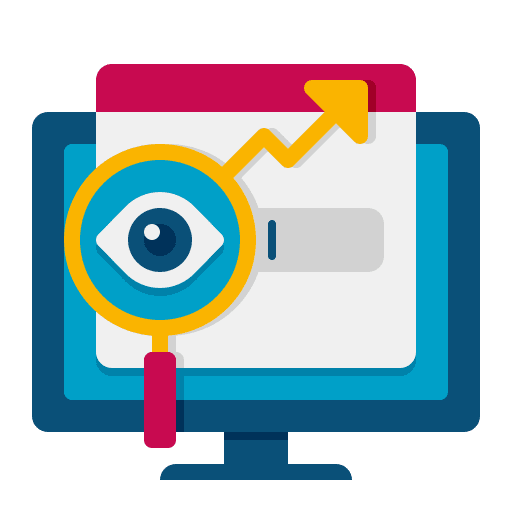 Seo growth analysis screen icon