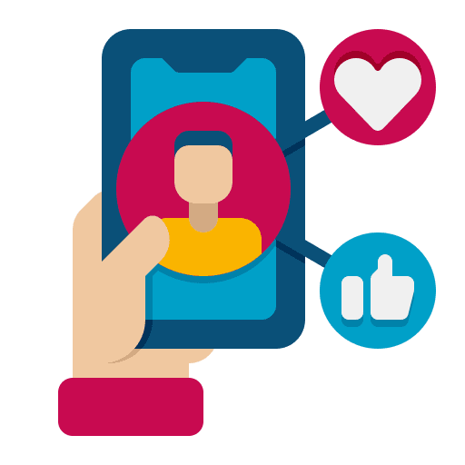 Social media like user social media icon