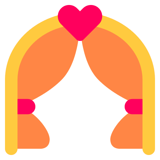 Wedding arch ceremony love and romance wedding arch icon