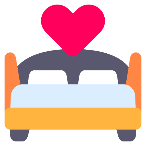 Bed love and romance furniture double bed icon Bed love and romance furniture double bed icon