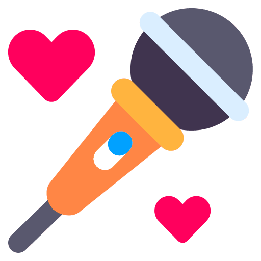 Love song microphone wedding celebration icon Love song microphone wedding celebration icon