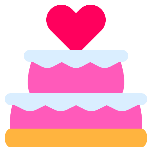 Wedding cake bakery love and romance love icon