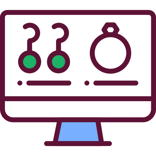 Online shop computer fashion jewelry icon Online shop computer fashion jewelry icon