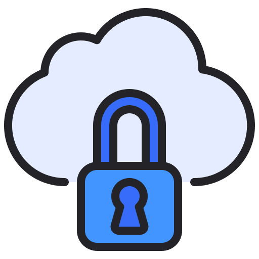 Cloud padlock storage cloud lock icon Cloud padlock storage cloud lock icon