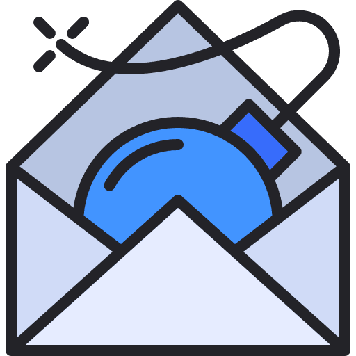 Message communications envelope bomb icon Message communications envelope bomb icon