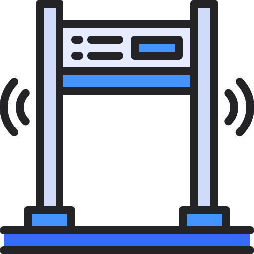 Metal detector control metal airport icon Metal detector control metal airport icon