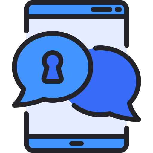 Smartphone messages encryption speech bubble icon Smartphone messages encryption speech bubble icon