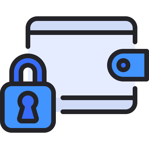Wallet saving pay locked icon Wallet saving pay locked icon