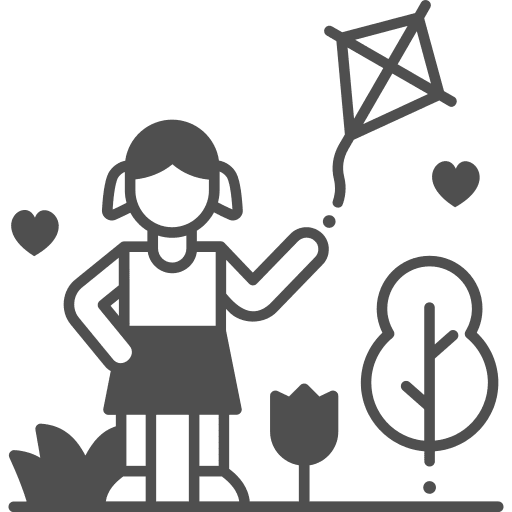 Girl nature girl kid and baby icon