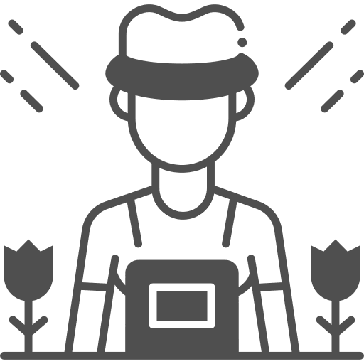 Farmer man job flower icon