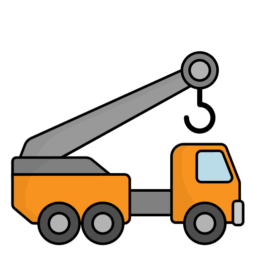 Crane car breakdown mechanic transportation icon