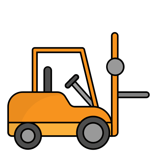 Forklift vehicle shipping and delivery forklift icon Forklift vehicle shipping and delivery forklift icon