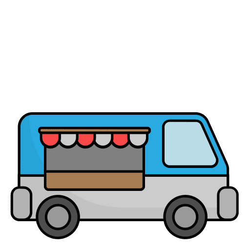 Food truck van transportation fast food icon Food truck van transportation fast food icon