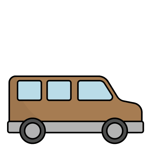 Minibus automobile transportation van icon Minibus automobile transportation van icon