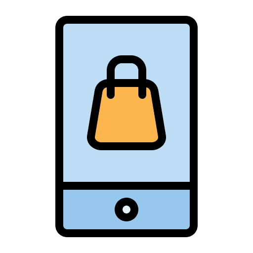 Smartphone smartphone online store commerce and shopping icon