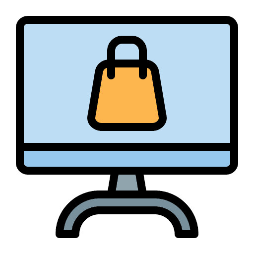 Screen online shopping market ecommerce icon Screen online shopping market ecommerce icon