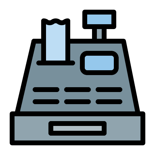 Cash register ticket payment shop icon Cash register ticket payment shop icon