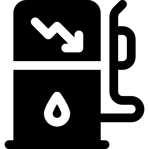 Fuel business and finance loss decrease icon Fuel business and finance loss decrease icon