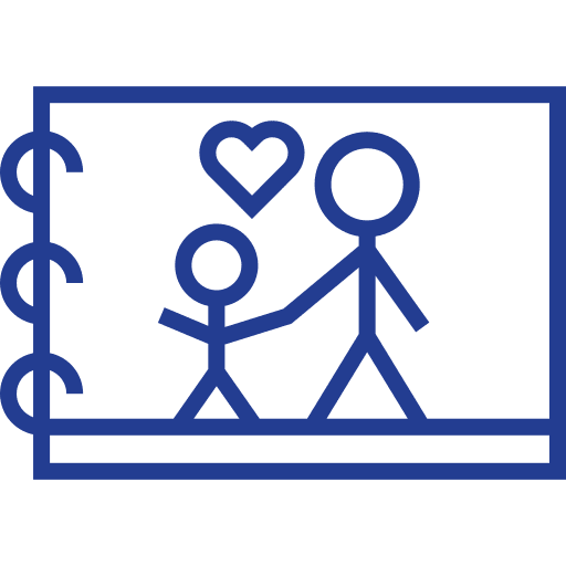 Drawing love fathers day kid and baby icon