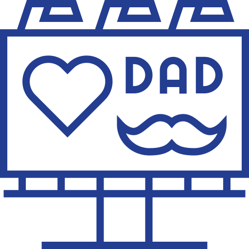 Billboard heart advertisement fathers day icon Billboard heart advertisement fathers day icon