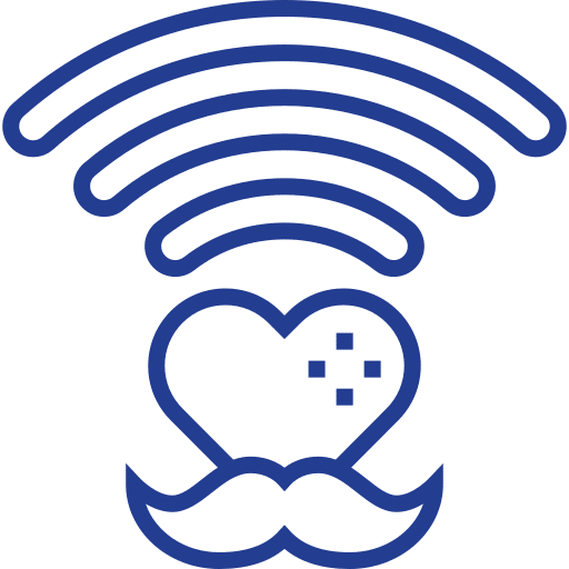 Wifi love cultures moustache icon Wifi love cultures moustache icon
